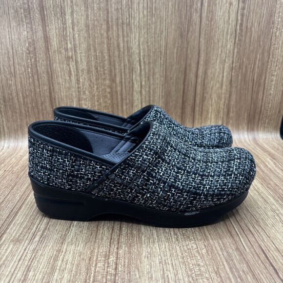 Dansko Classic Gray Plaid Vegan Leather Comfort Clogs Women Sz EU39 (8.5 -9) - Picture 1 of 10